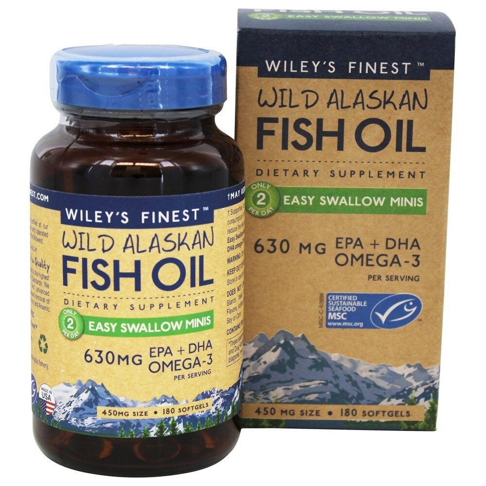 Wiley’s Finest Wild Alaskan Fish Oil 630mg 180 softgels