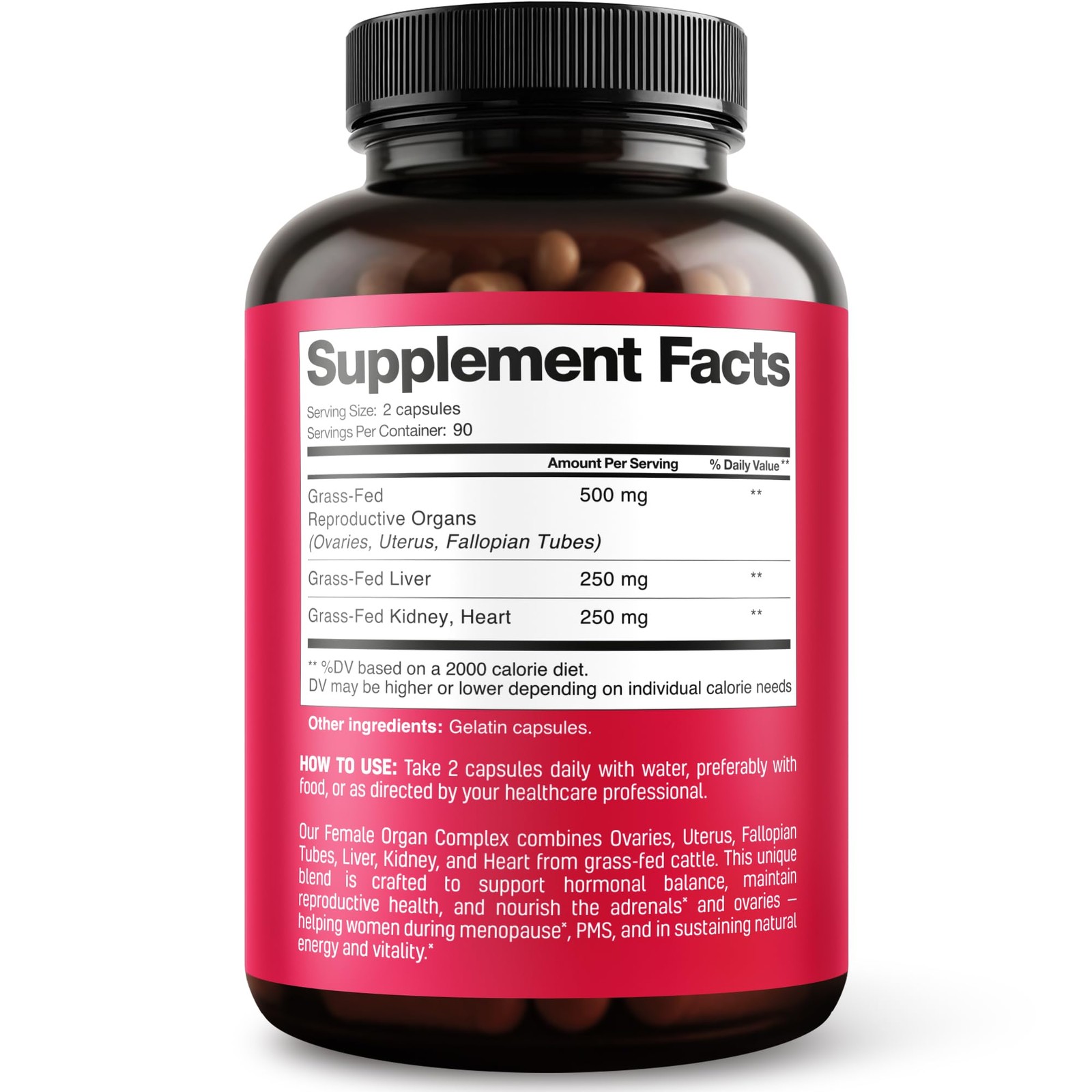Next Form Beef Organ Supplement for Women 6 in 1 180 Count (Pack of 1)