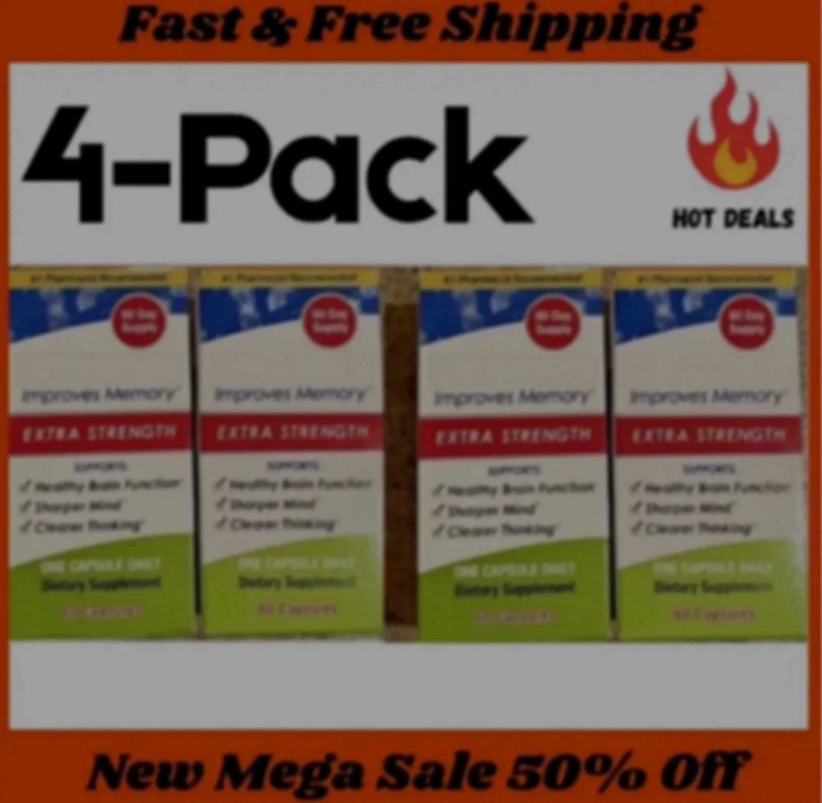 4 Pack Capsules – 240 Count – 20mg – New – Free Shipping – Ships From USA