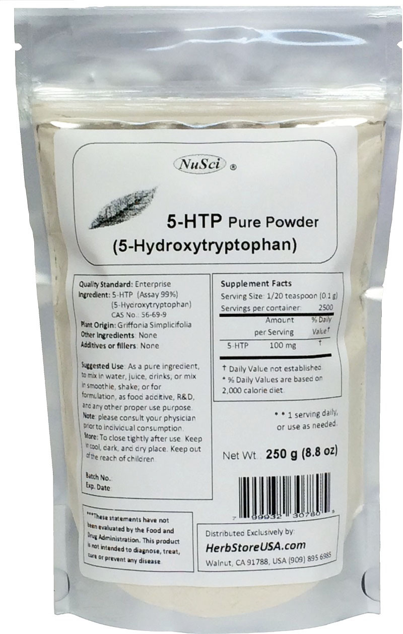 NuSci 5-HTP HTP 5-Hydroxytryptophan Pure Powder 250g(8.8 oz Mood & Sleep Support