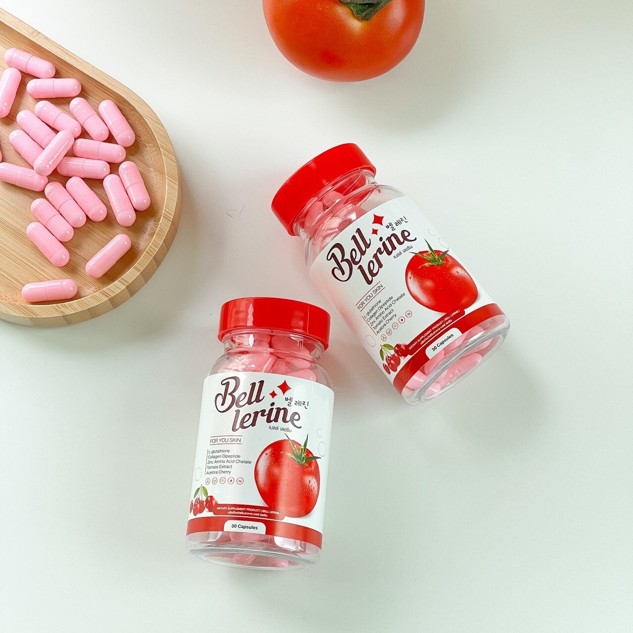 10x BELL LERINE Glutathione vitamin skin collagen dipeptide tomato good 30 caps