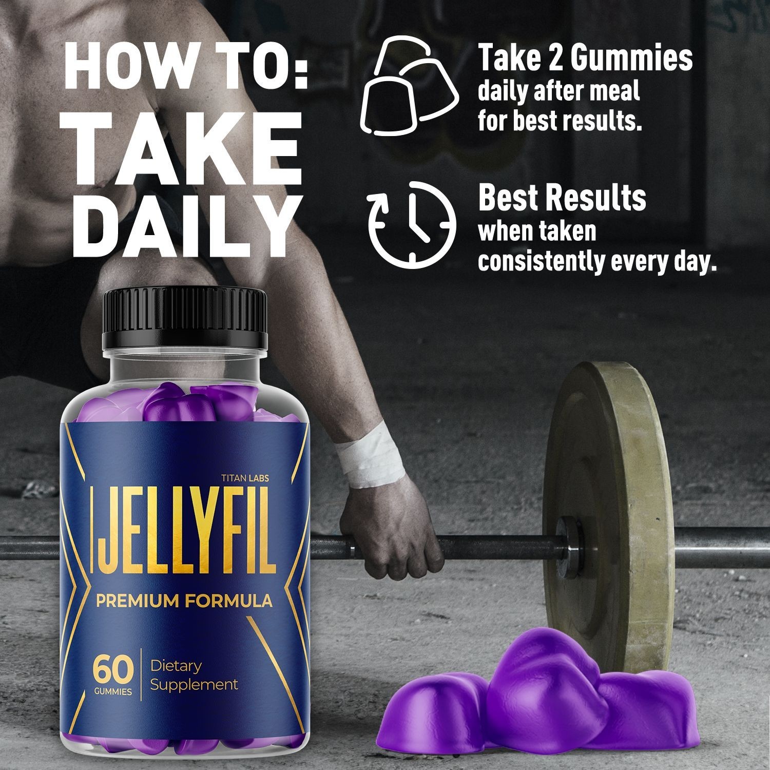 (2 Pack) Jellyfil Gummys Advanced Male Support Supplement Jelly fil 120 Gummies