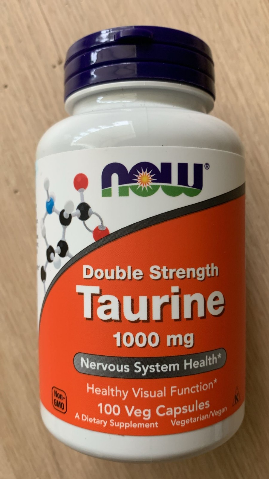 NOW FOODS Taurine Double Strength 1000 mg 100 Veg Capsules (4/2029)