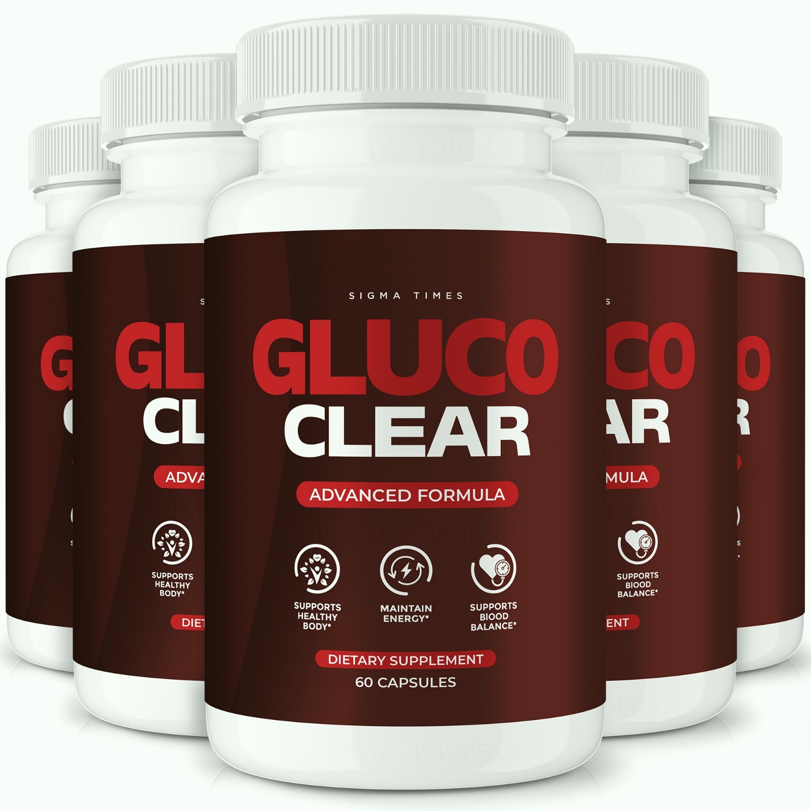 GlucoClear Capsules, Gluco Clear Natural Formula for Blood Support – 5 Pack