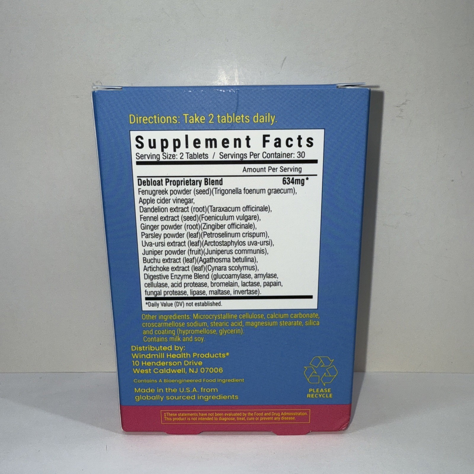 Vibe Wellness DEBLOAT Slime + Tone 60 Tablets. Weight Management, Exp: 09/28
