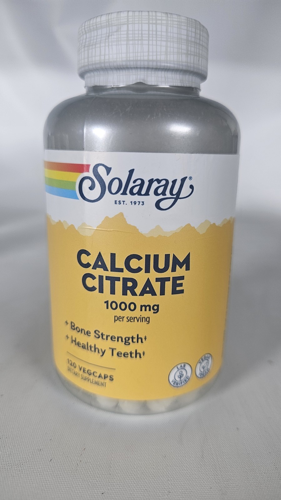 Solaray Calcium Citrate 120 Veggie Caps Gentle Digestive Bone Health Exp: 1/2028