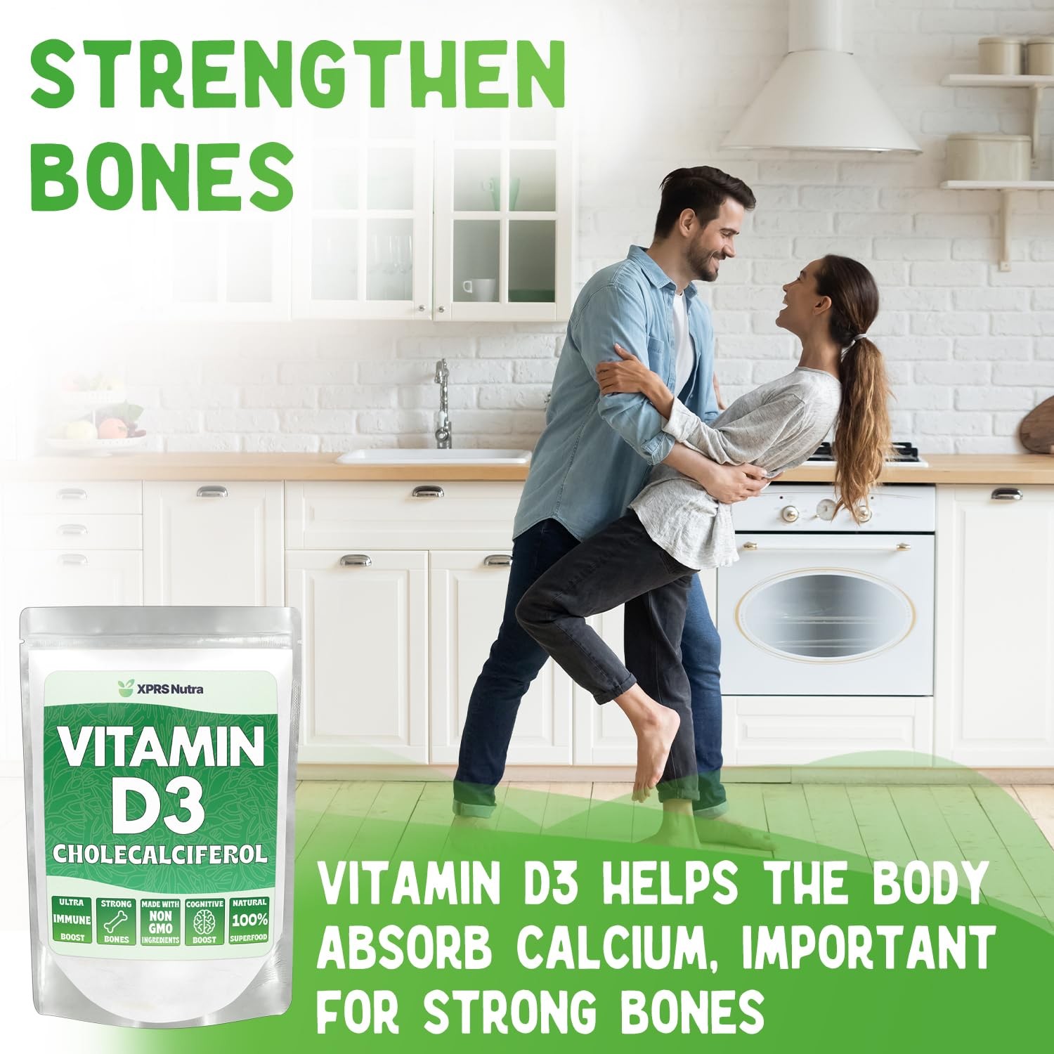 XPRS Nutra Vitamin D3 Powder (Cholecalciferol) – 4 Ounce (Pack of 1)