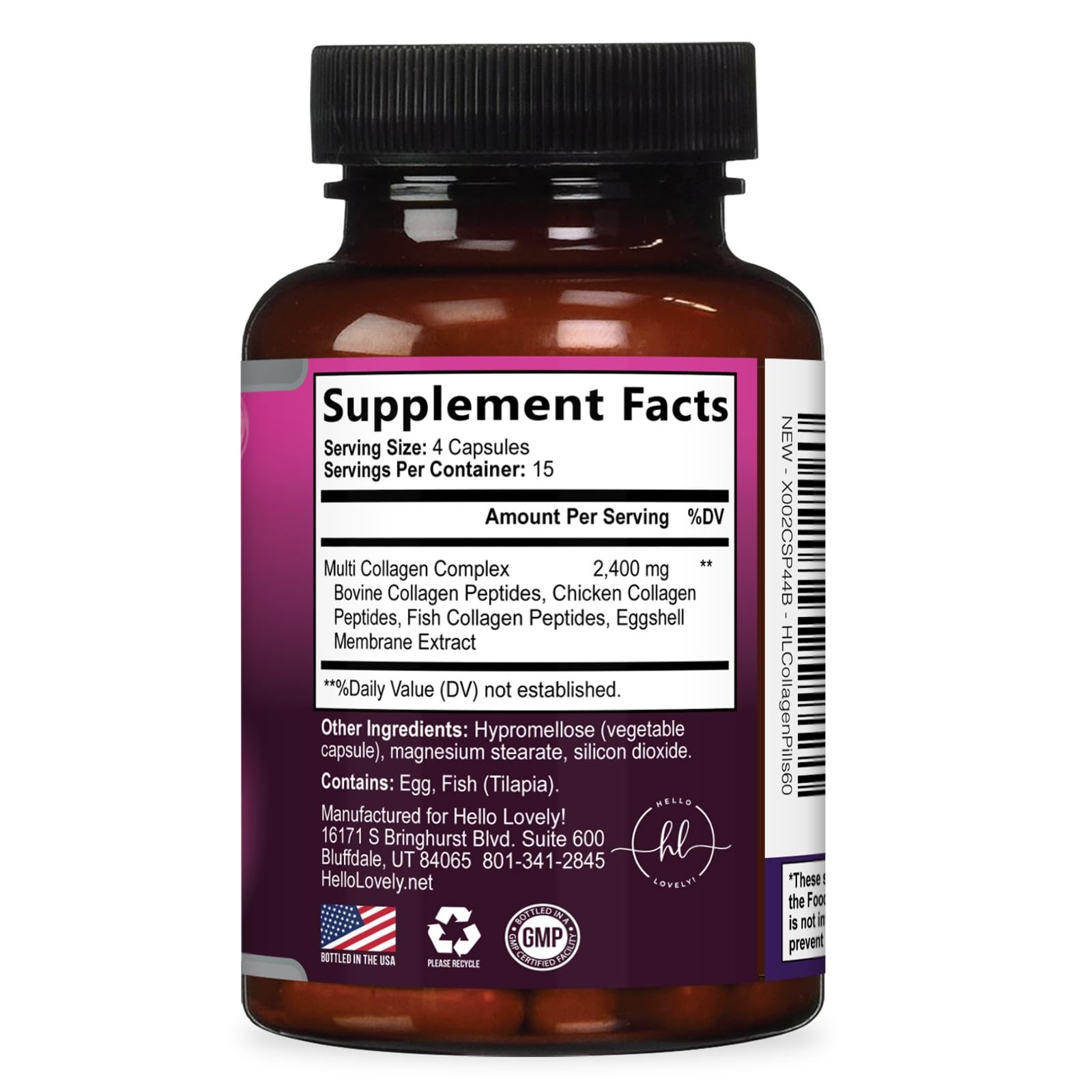 Multi Collagen Peptides – Hydrolyzed Collagen Types I, II, III, V, X – Best H…