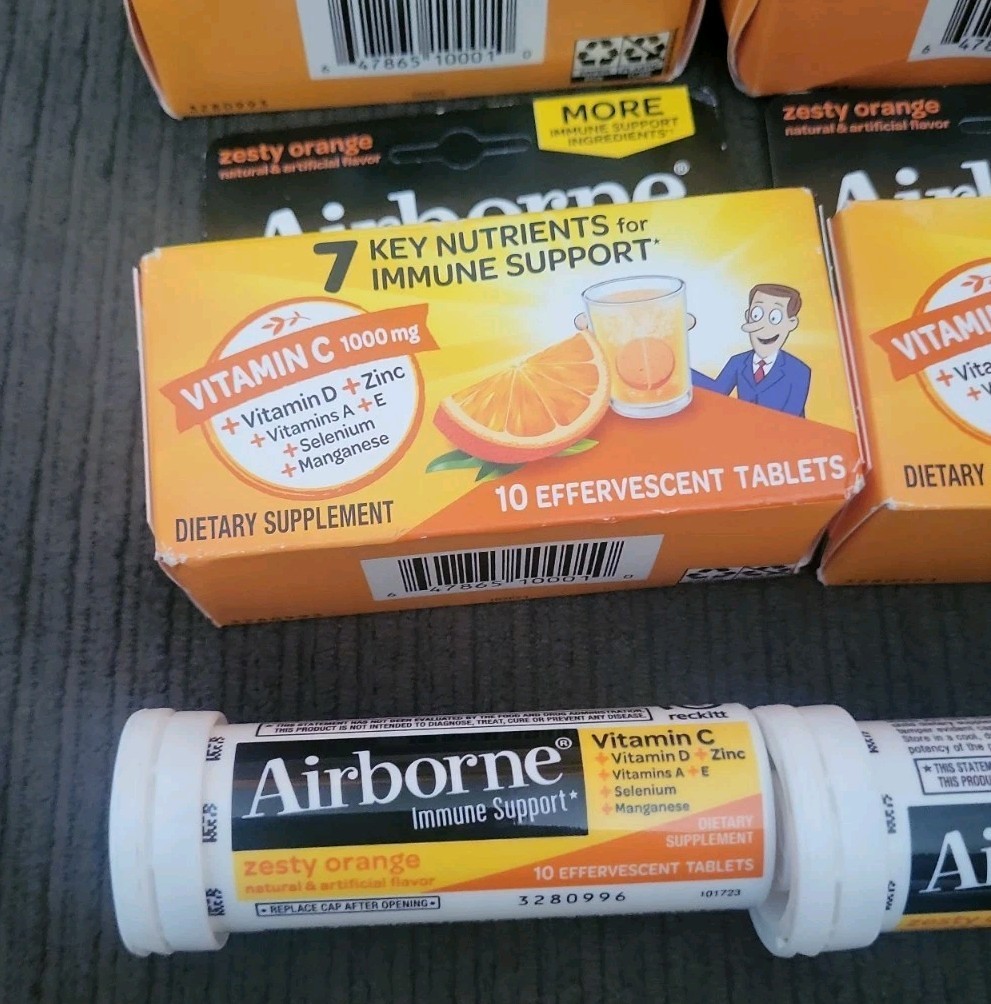 Airborne Immune Support Zesty Orange (130 Tabs TOTAL) ~EXP: 1/27