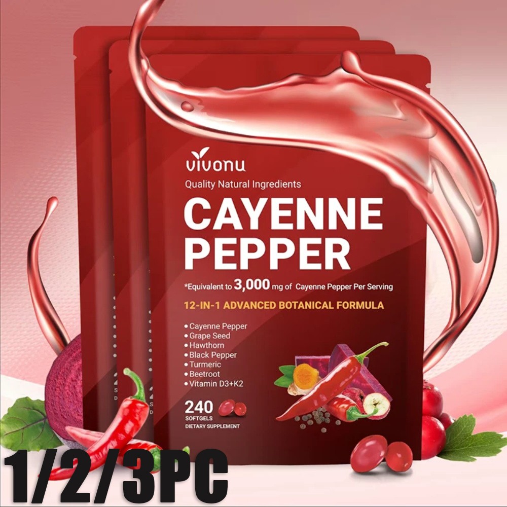 Cayenne Softgels Softgels Supplement, Supports Leg Vein, 240 Pepper /1Bag