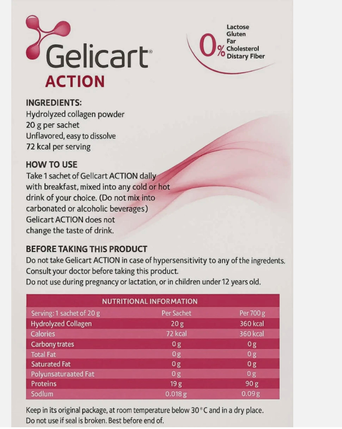 Gelicart ADVANCE Hydrolyzed Collagen 30 Sachets