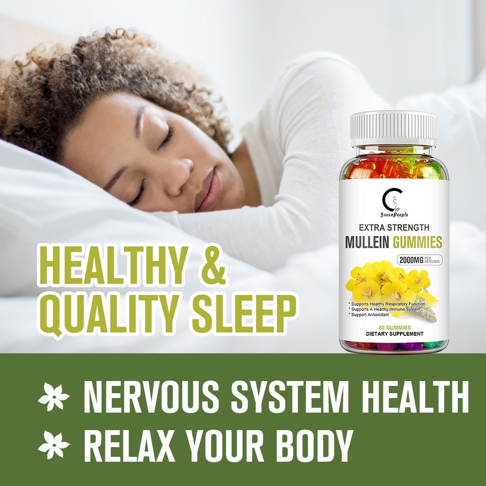 Mullein Leaf Gummies For Lung Cleanse Detox Natural Mullein Herbal Supplement
