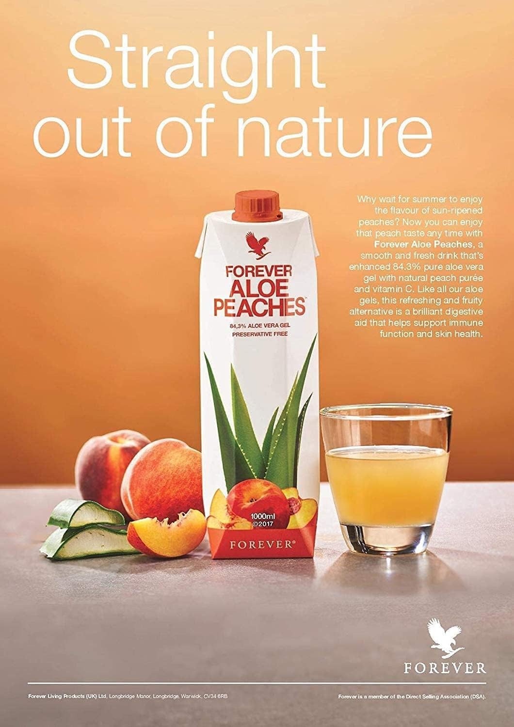 Aloe Peaches 33.8 fl oz – Pure Aloe with Real Peach Flavor for Digestive Support