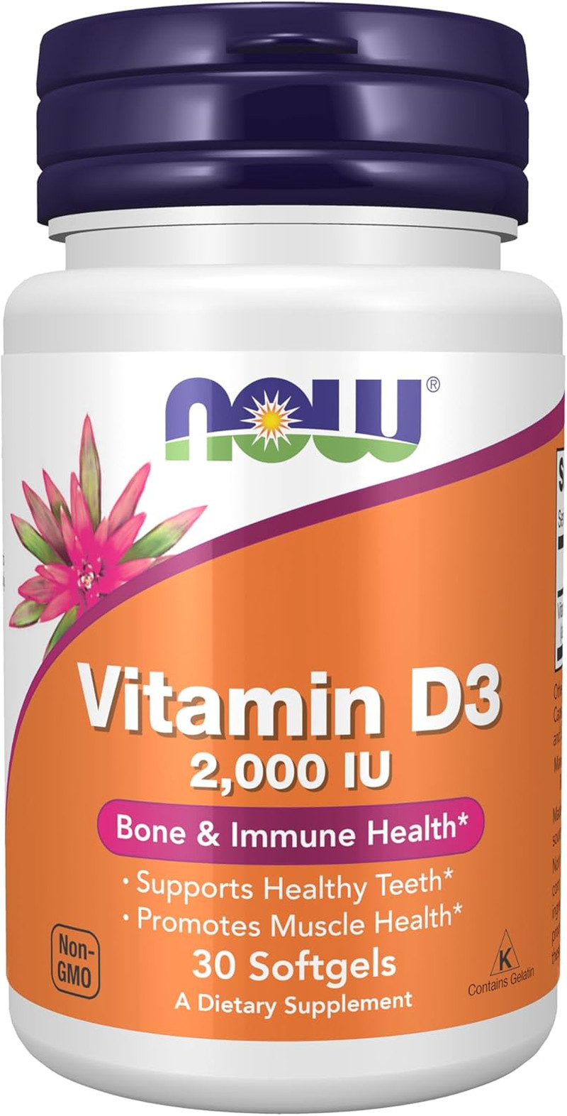 Supplements, Vitamin D-3 2,000 IU, High Potency, Structural Support*, 30 Softgel