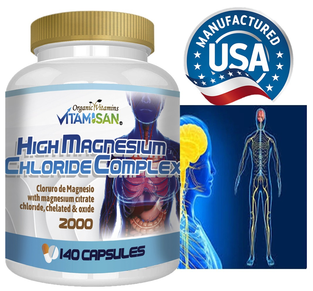 Triple Magnesium Complex 2000mg 140 capsules Organic Vitamins Vitamisan Citrate