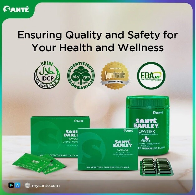 Organic Barley Grass POWDER, CAPSULE, COFFEE, FUSION, BOOST, DAILY C (1pc) SANTE