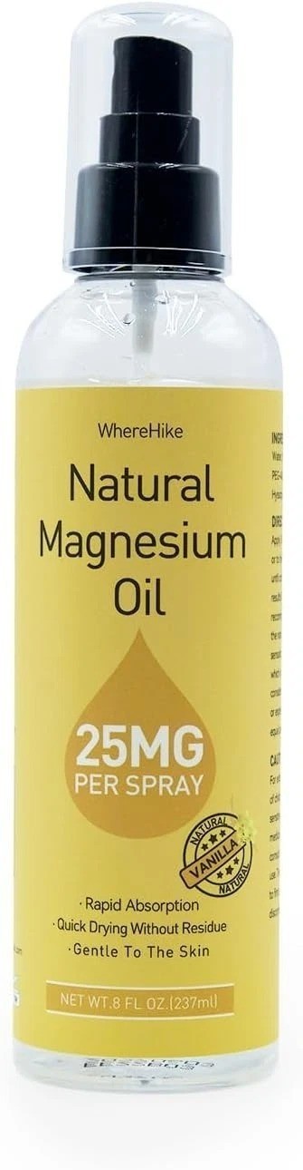 Magnesium Oil Spray – For Feet, Sleep & Muscle Relief, Vanilla/Lavender/Natural.