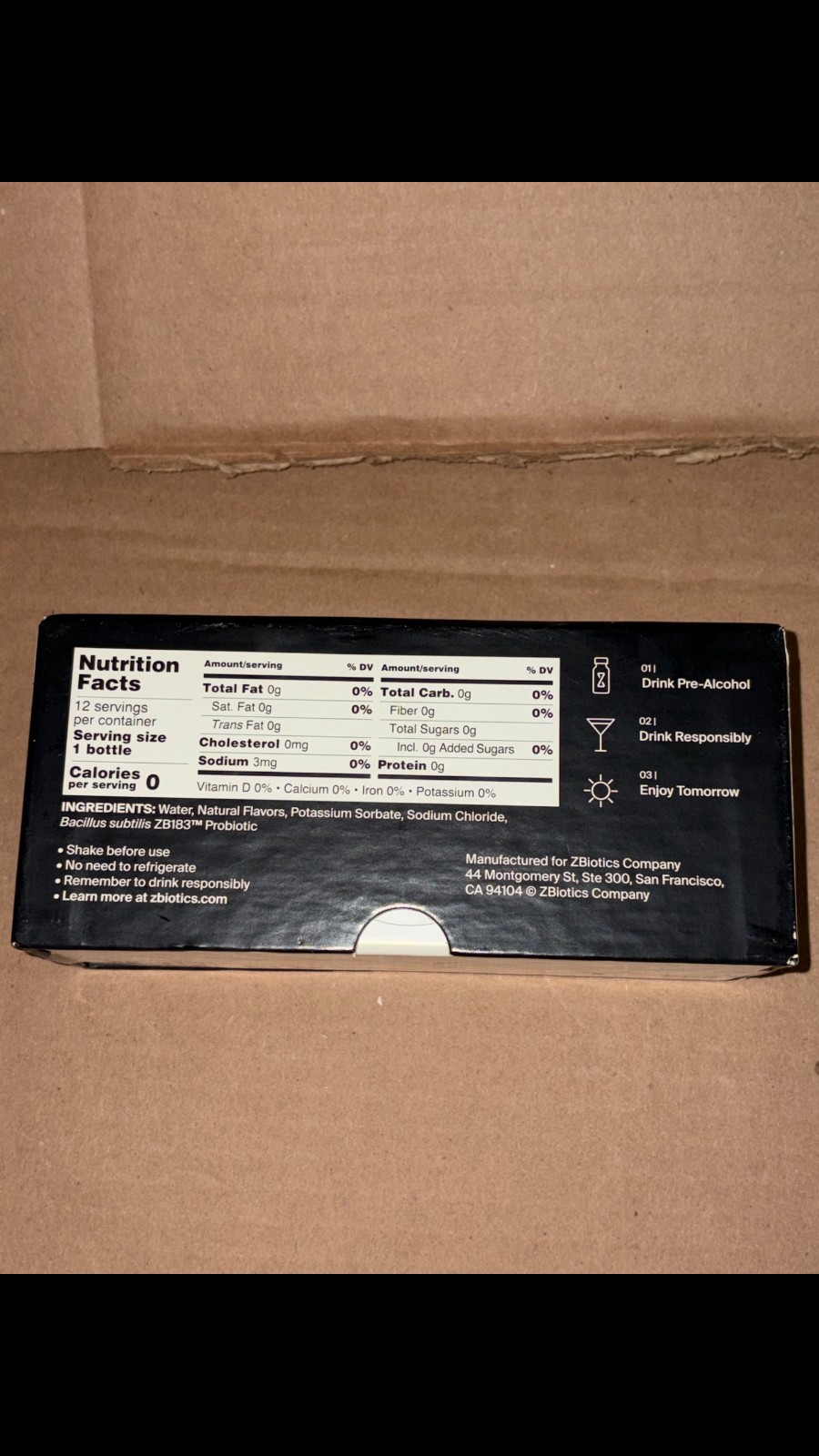 ZBiotics Pre-Alcohol Probiotic Drink, Feel Better After Drinking 12 Pack, 0.47