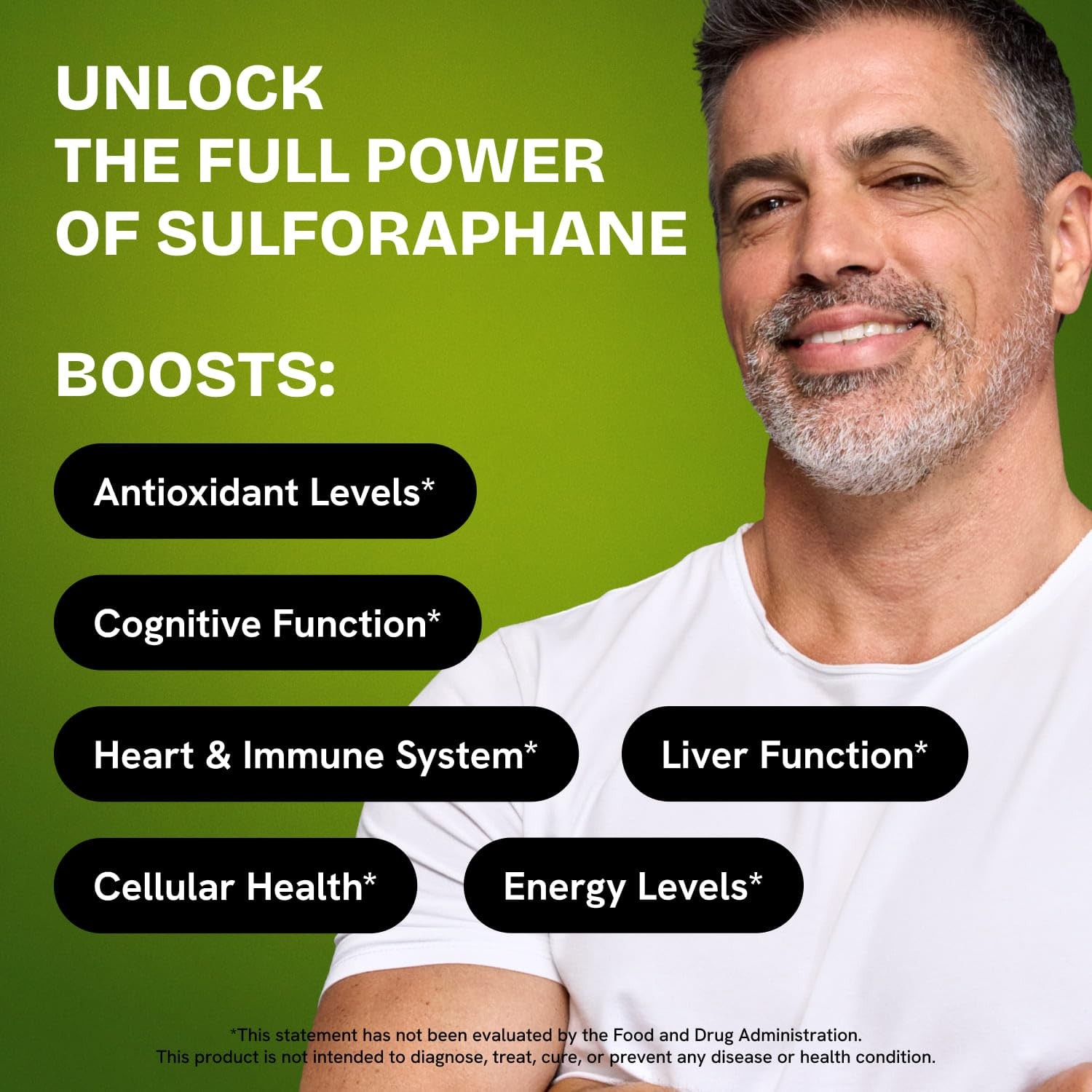 Organic Sulforaphane Supplement Stabilized from Broccoli Sprouts Capsules