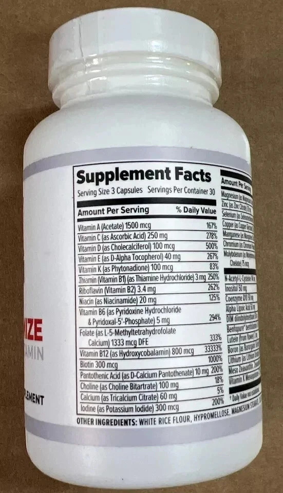 pack of 4 AUTHENTIC 10X Health Optimize Methylated Multivitamin 90 Caps