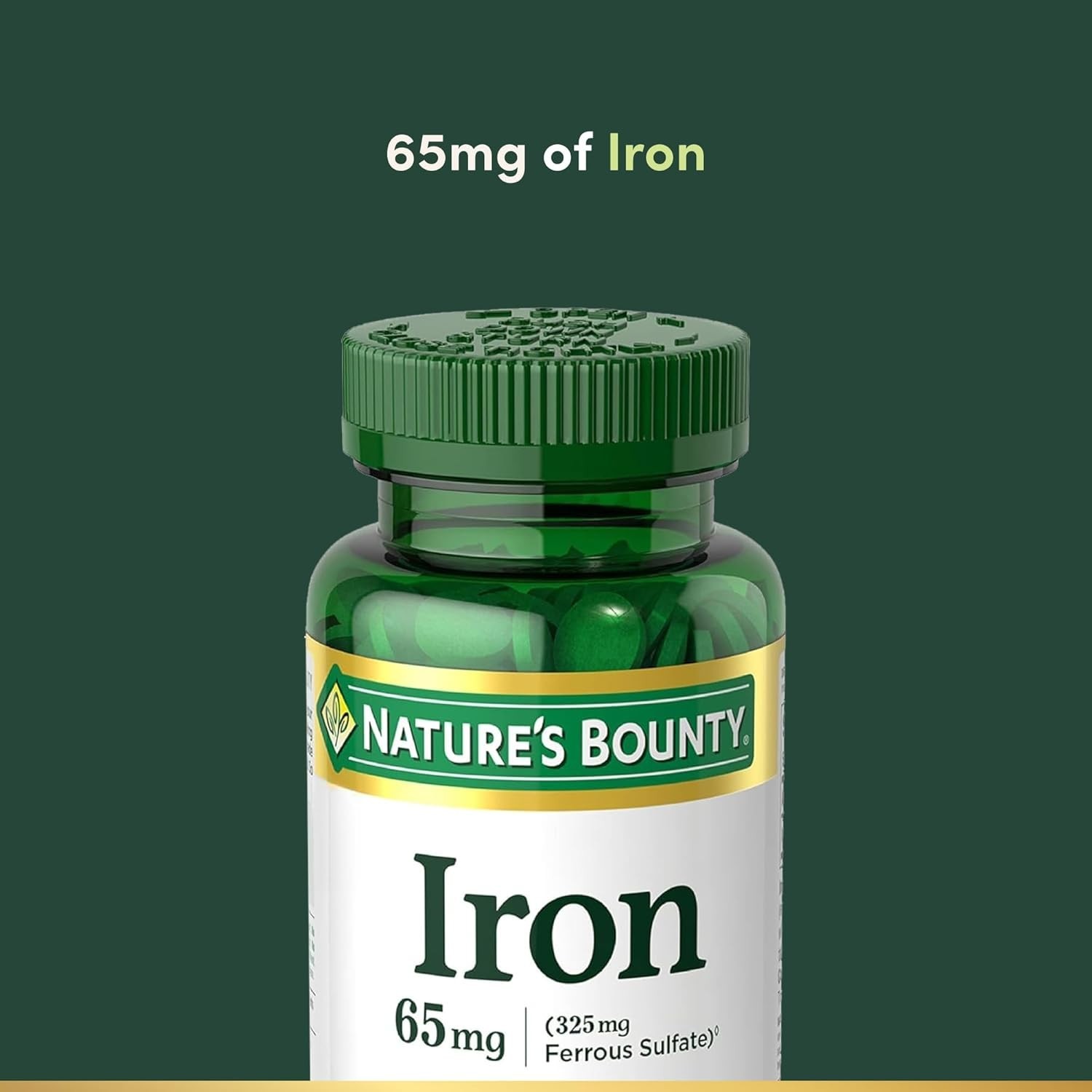 Nature’s Bounty Iron 65 mg Ferrous Sulfate 100 Vegetarian Tablets