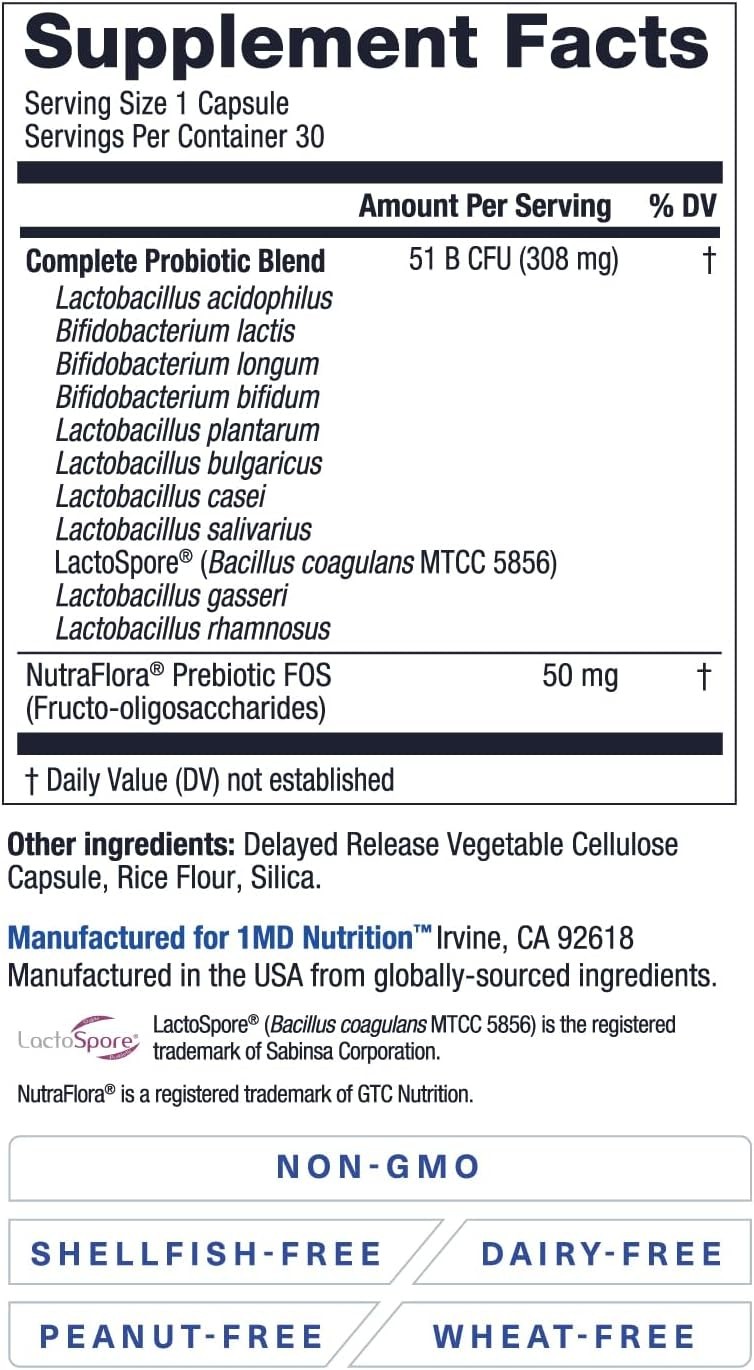 1MD Nutrition Complete Probiotics Platinum – 30 Count (Pack of 1)