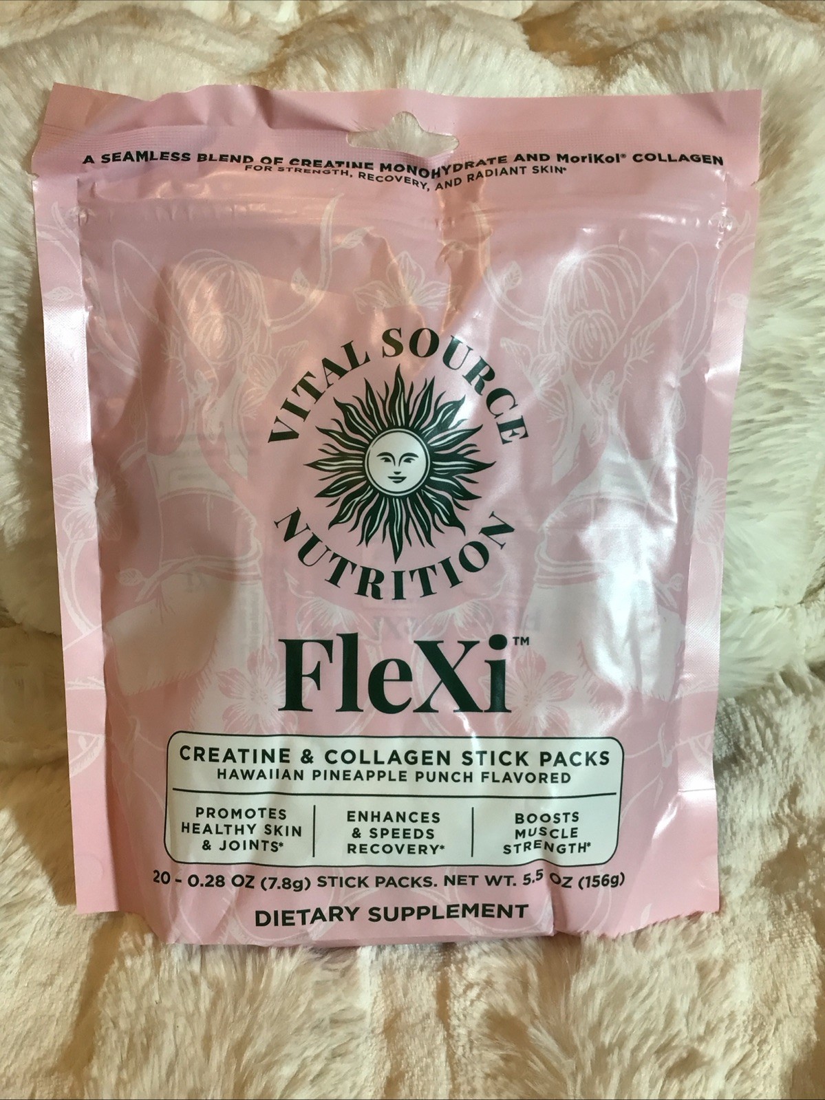 Vital Source Nutrition Flexi Creatine And Collagen Stick Packs Hawaiian Flavor
