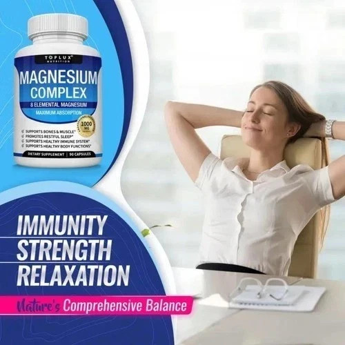 Toplux Magnesium Complex 8 Essential Magnesium Supplement 1000mg 90 Capsules
