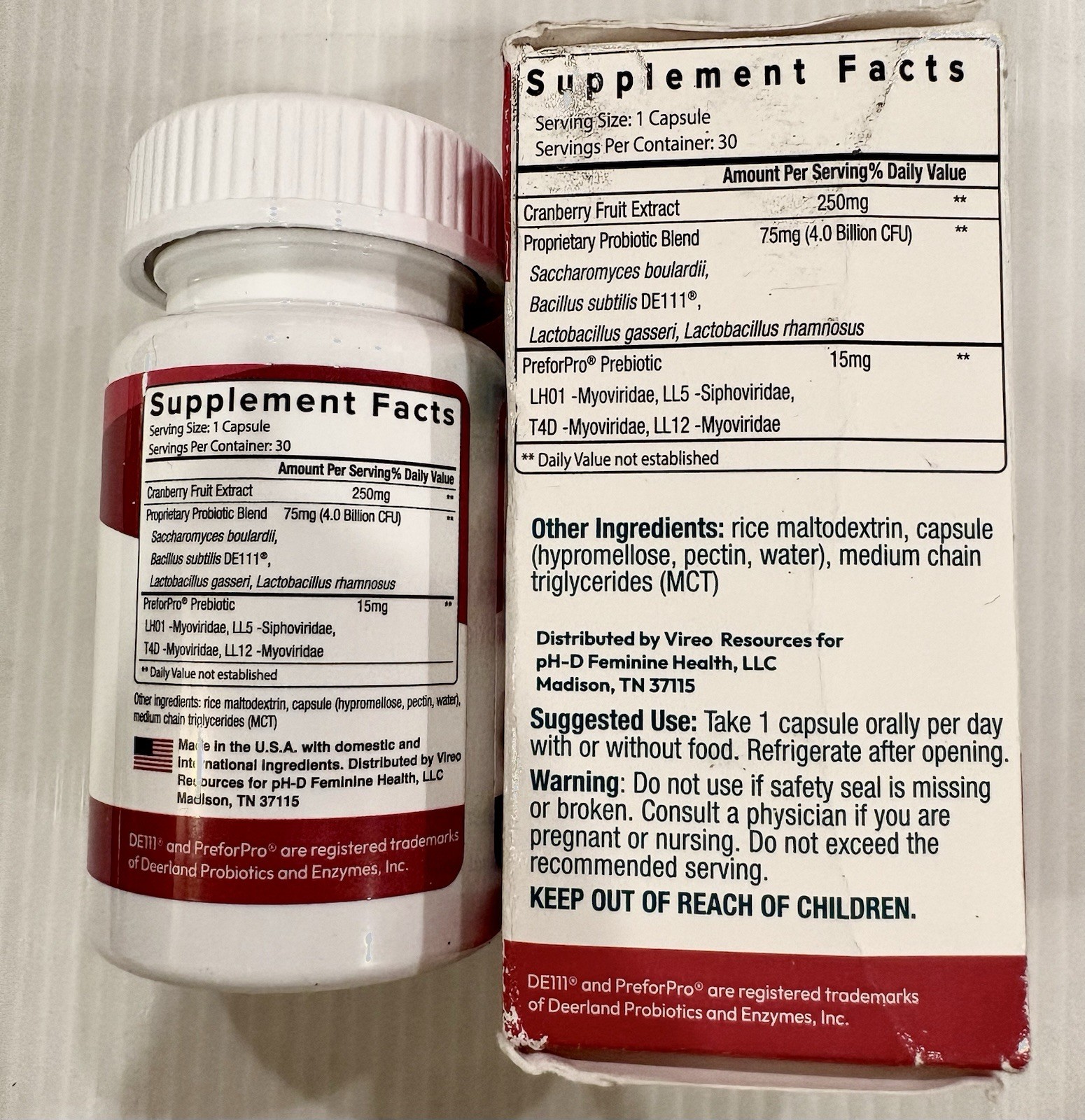pH-D Feminine Health Women’s Probiotic and Prebiotics, 30 Capsules EXP 02/2026