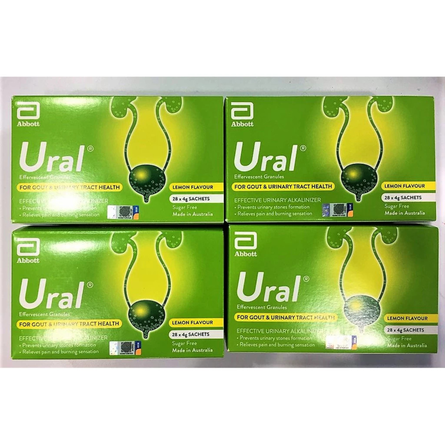 6X Abbott Ural Effervescent Granules Urine Alkalinizer 4g x 28 sachets FAST SHIP