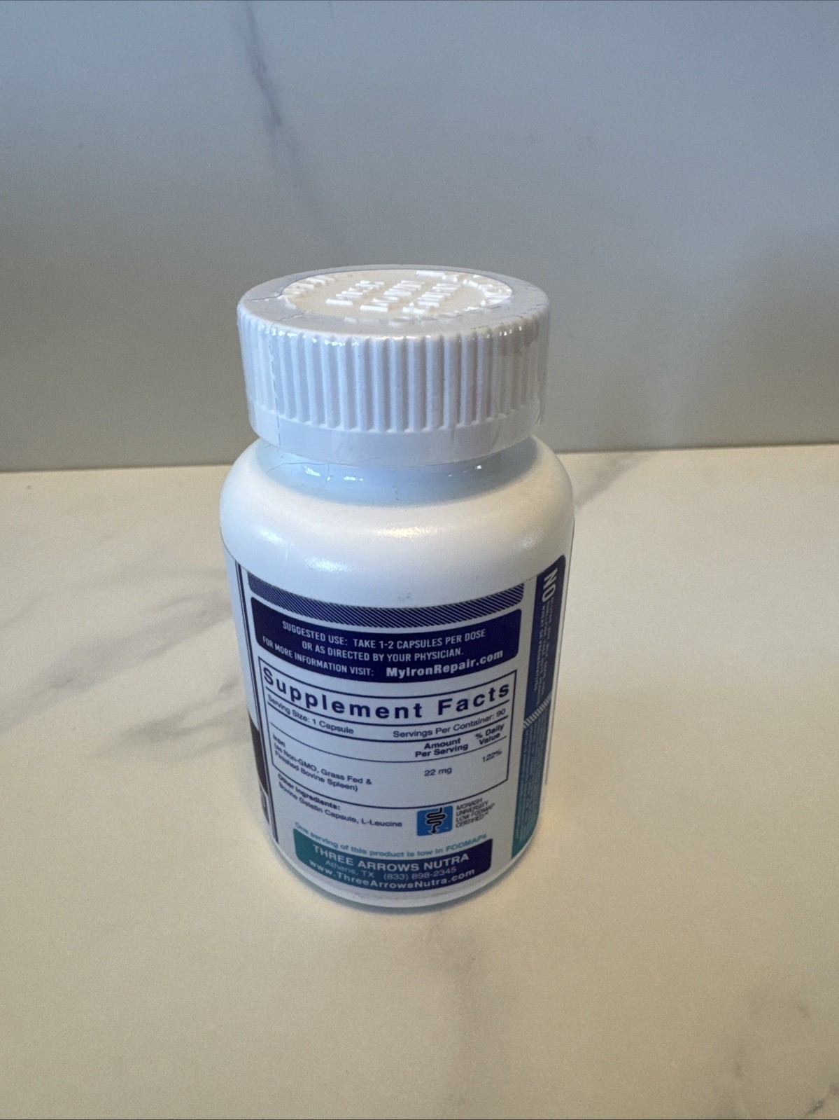 Iron Repair Simply Natural Iron Supplement 90 Capsules Three Arrows Exp 10/2026