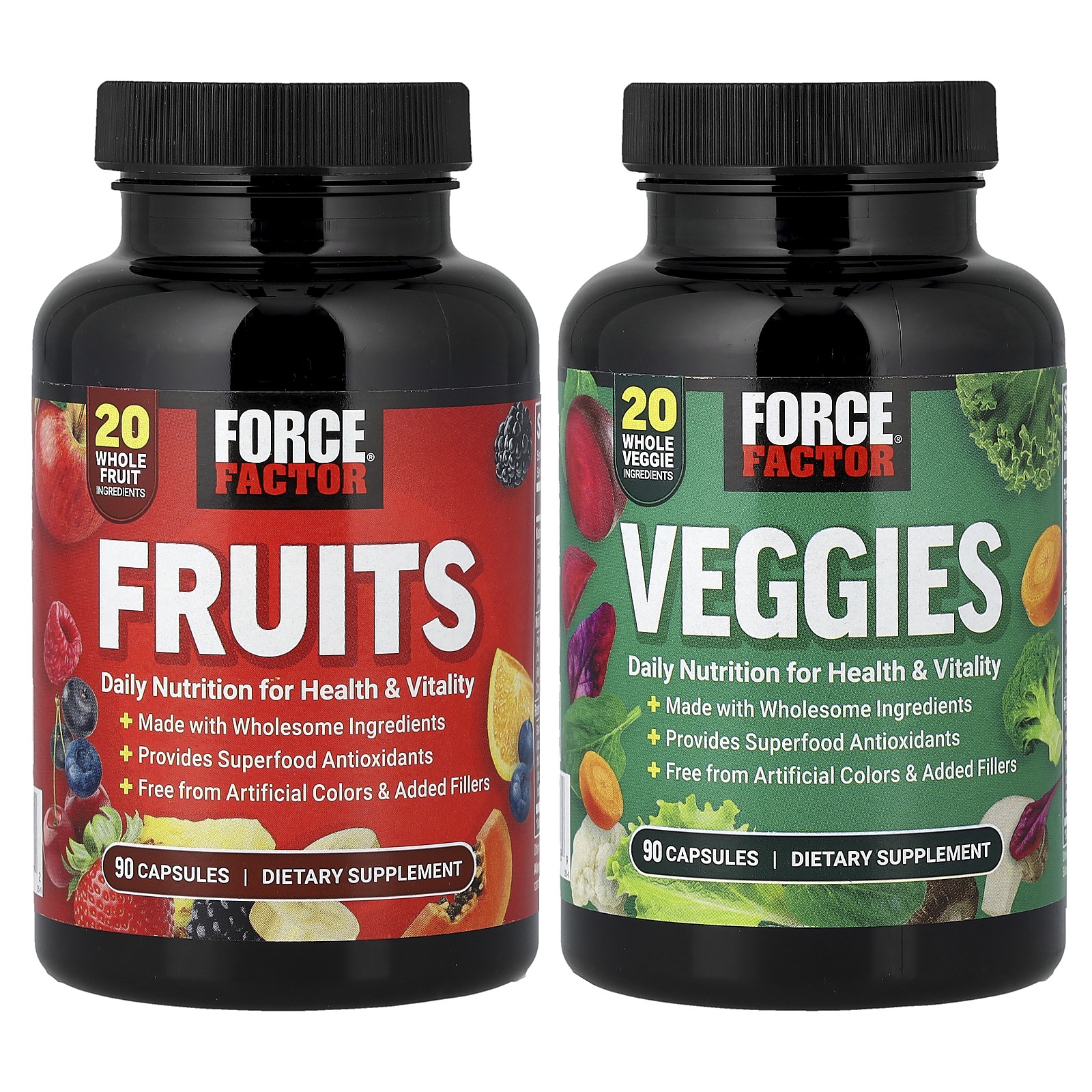 Fruits And Veggies, 2 Bottles, 90 Capsules Each