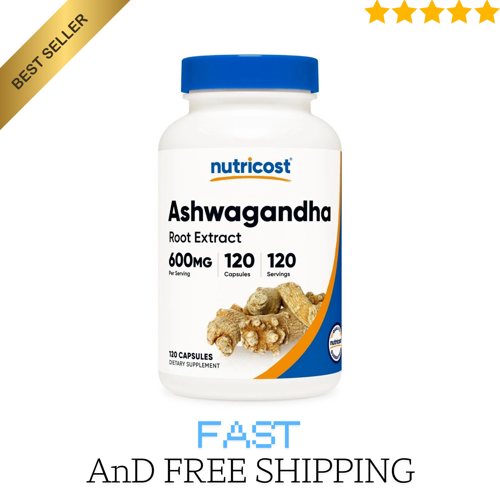 Nutricost Ashwagandha Root Herbal Supplement 600mg (120 Capsules)