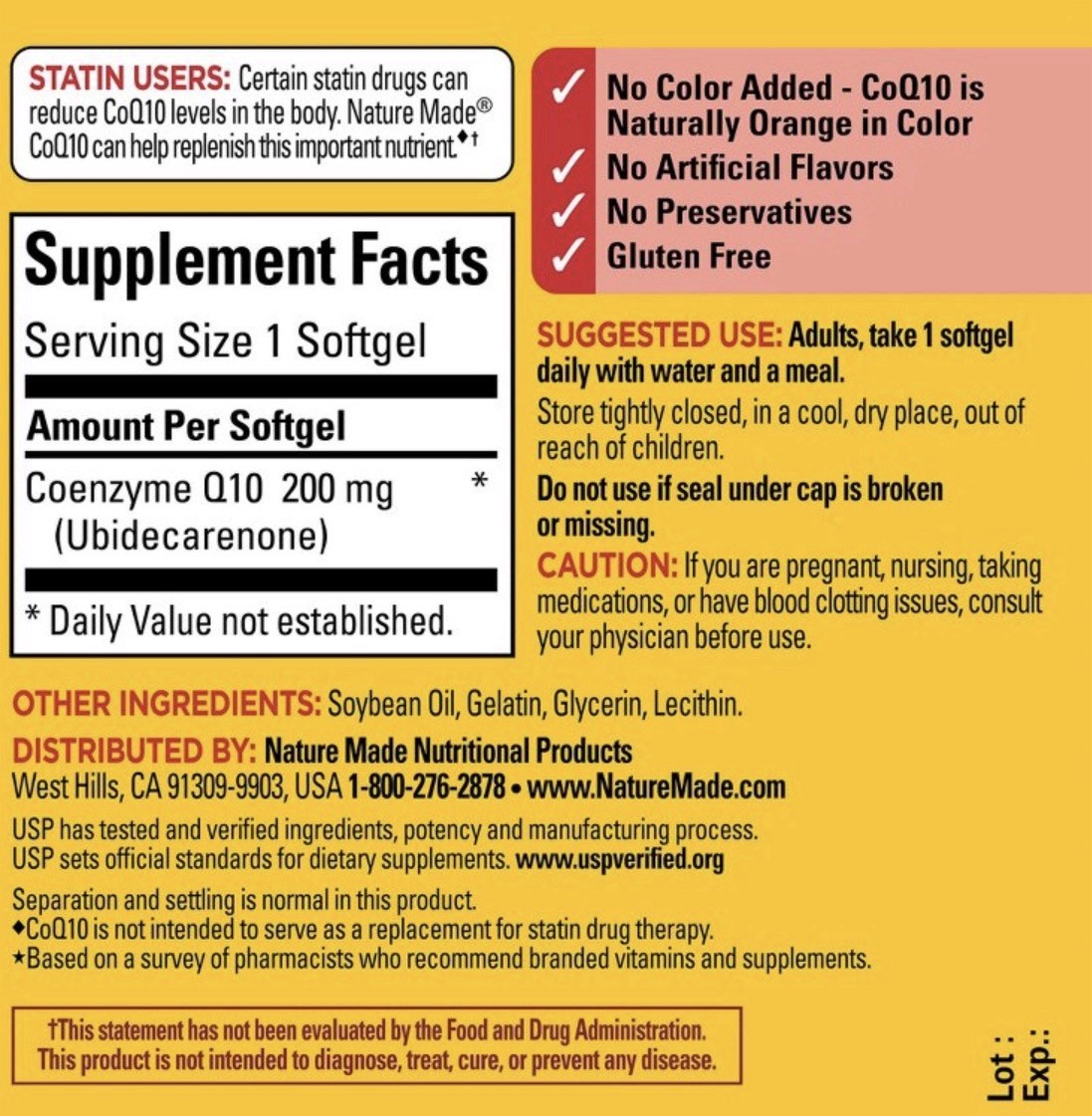 Nature Made CoQ10 Softgels – 40 Count 02/28