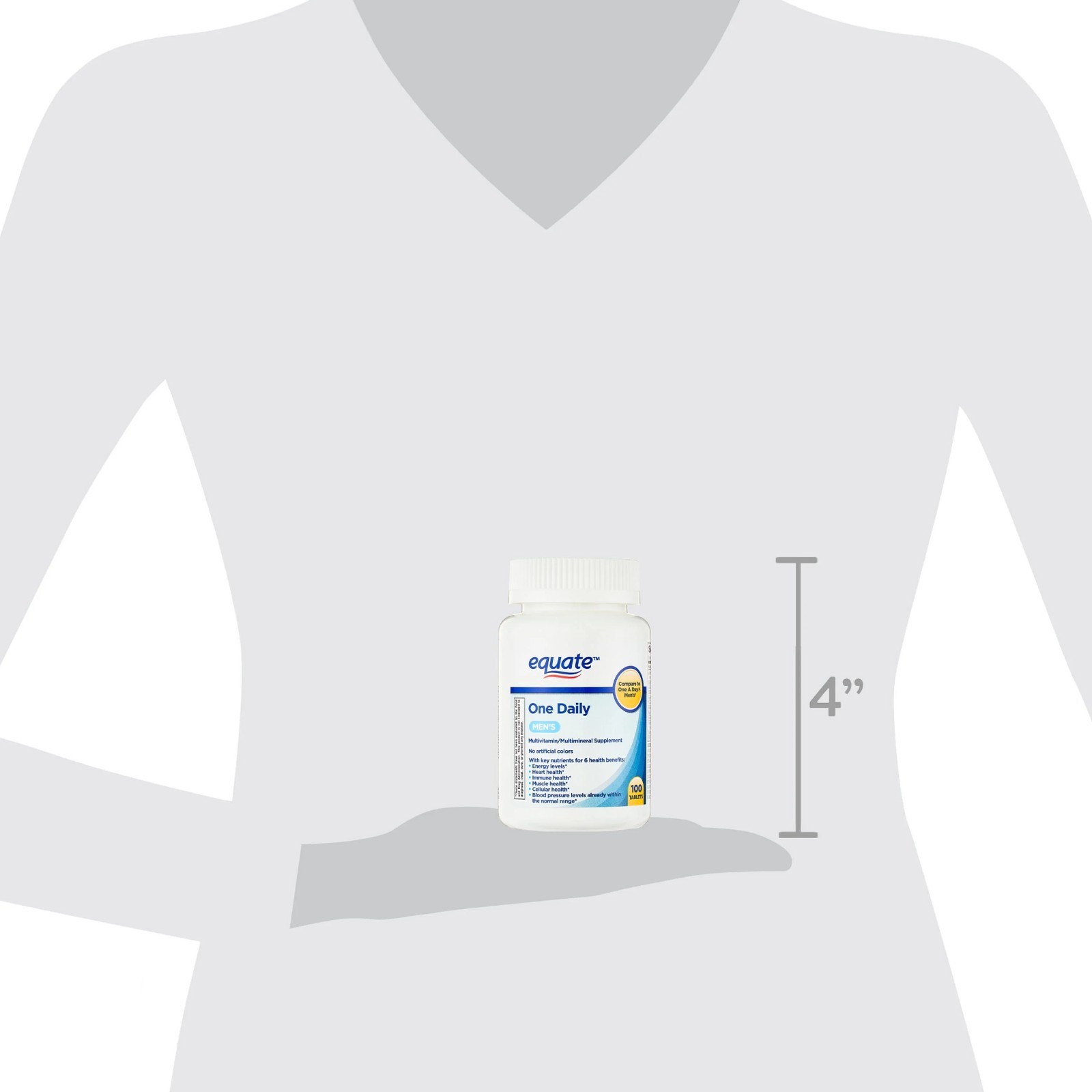 Equate One Daily Men’s Multivitamin/Multimineral Supplement Tablets, 100 Count,
