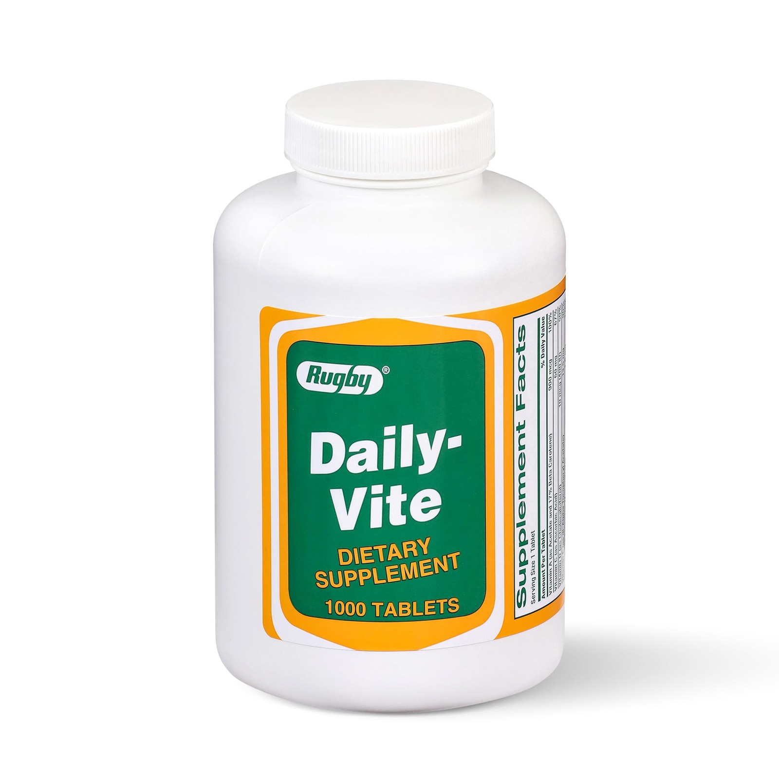 Rugby Daily-Vite Multivitamin Tablets, Gluten-Free Dietary Supplement for Adu…