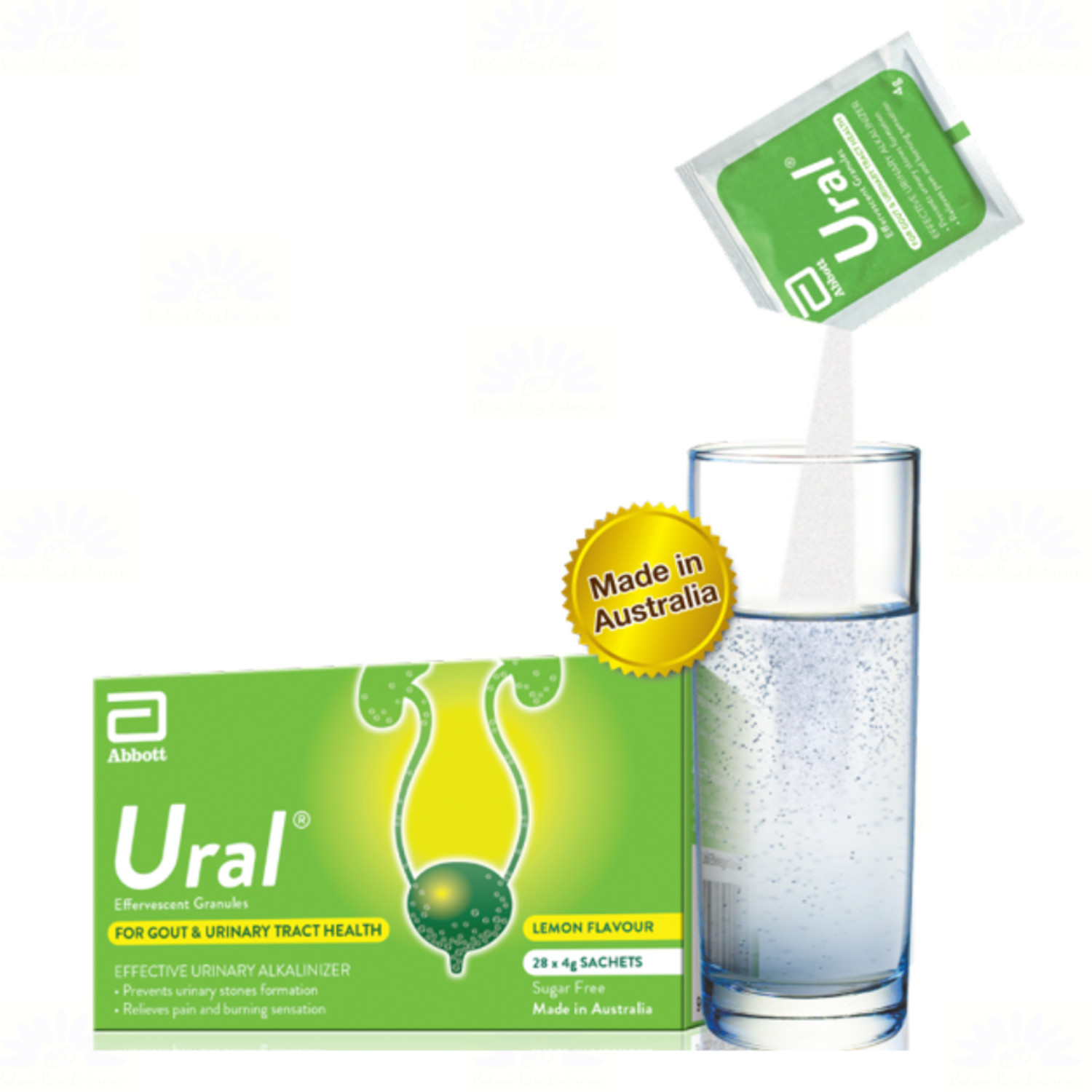 6X Abbott Ural Effervescent Granules Urine Alkalinizer 4g x 28 sachets FAST SHIP