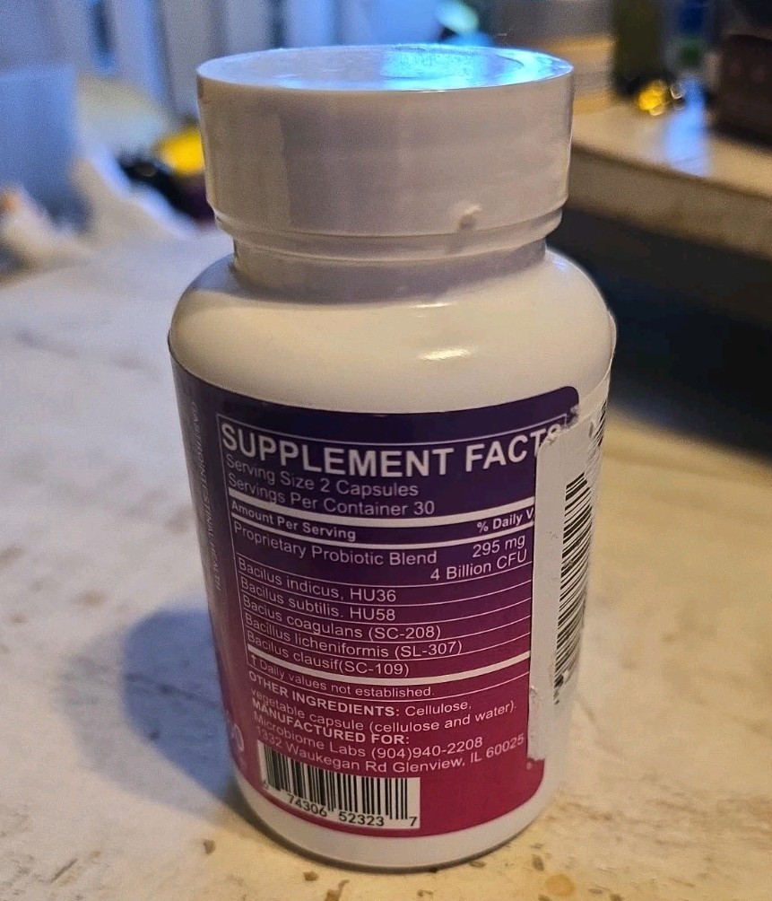 New Sealed Microbiome Labs Mega SporeBiotic Supplement, 60 Capsules 12/26 EXP.