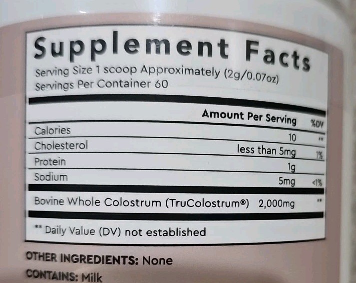 Alaya Colostrum Unflavored – Bovine Colostrum Powder 4.23 oz. (120g)