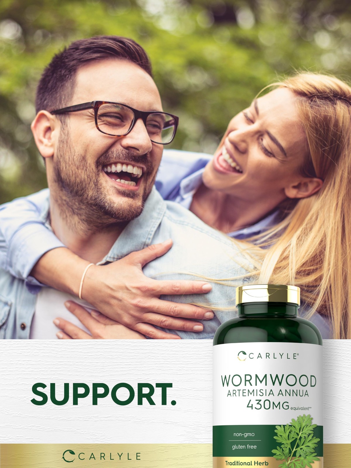 Carlyle Wormwood Capsules 430Mg | Artemisia Annua Herb | 200 Count | Non-Gmo & G