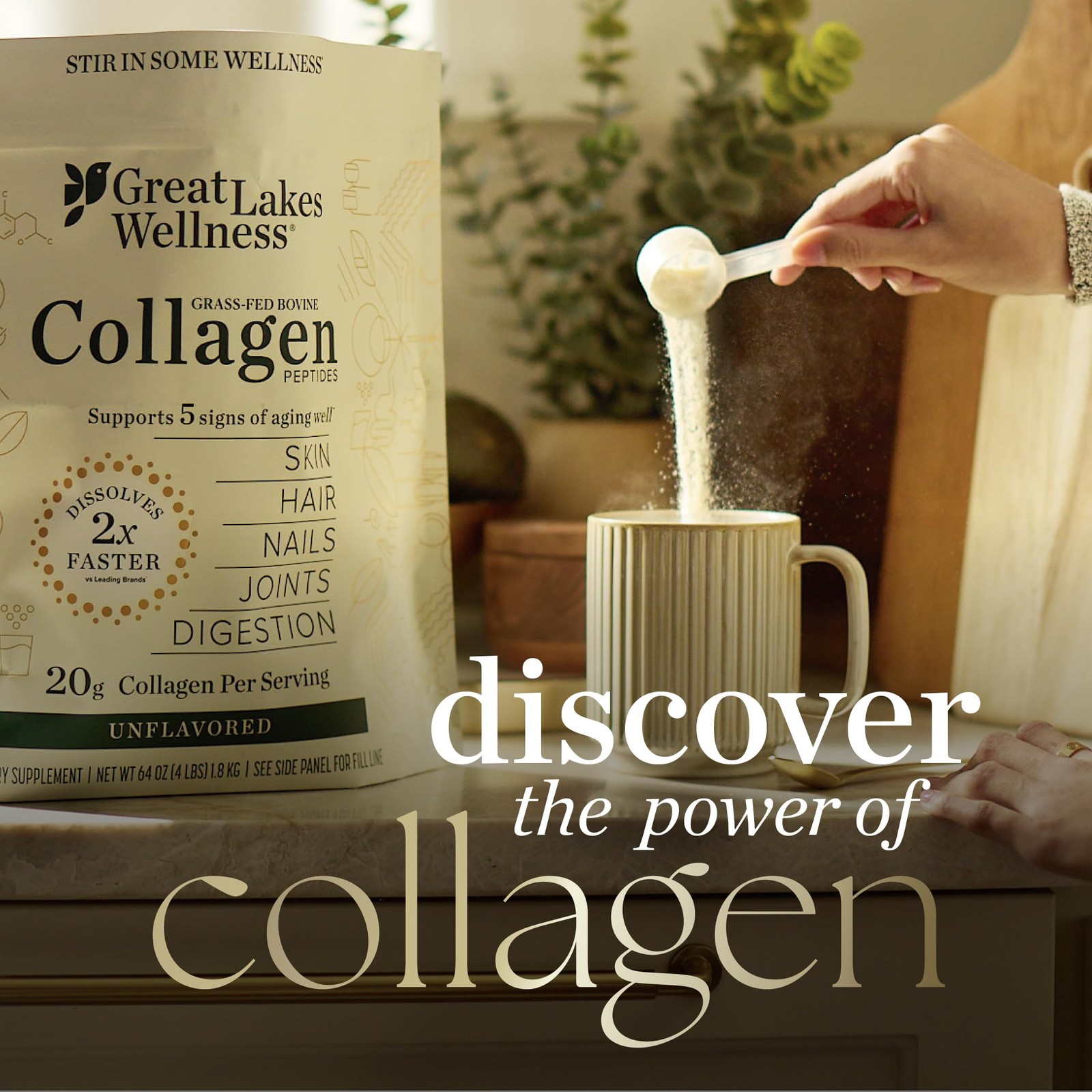 Great Lakes Wellness Collagen Peptides Powder for Skin, Hair, Nails, Joints &…