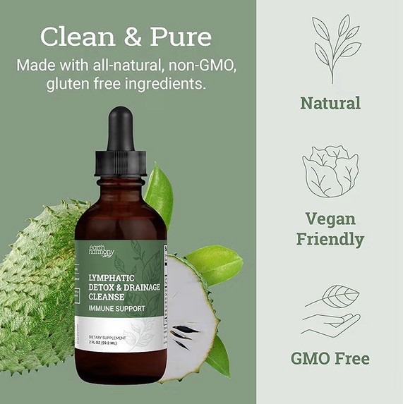 Earth Harmony Lymphatic Detox Herbs Blend 2 fl oz Liquid Cleanse New EXP 10/27