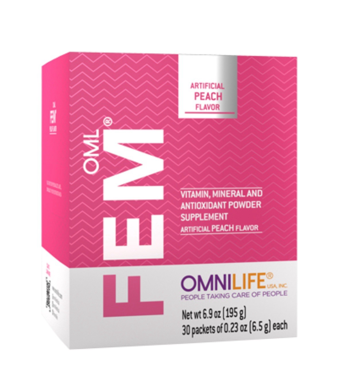 FEM PLUS BOX W/30 SACHETS 6.9 OZ EA PEACH FLAVOR **FREE SHIPPING**