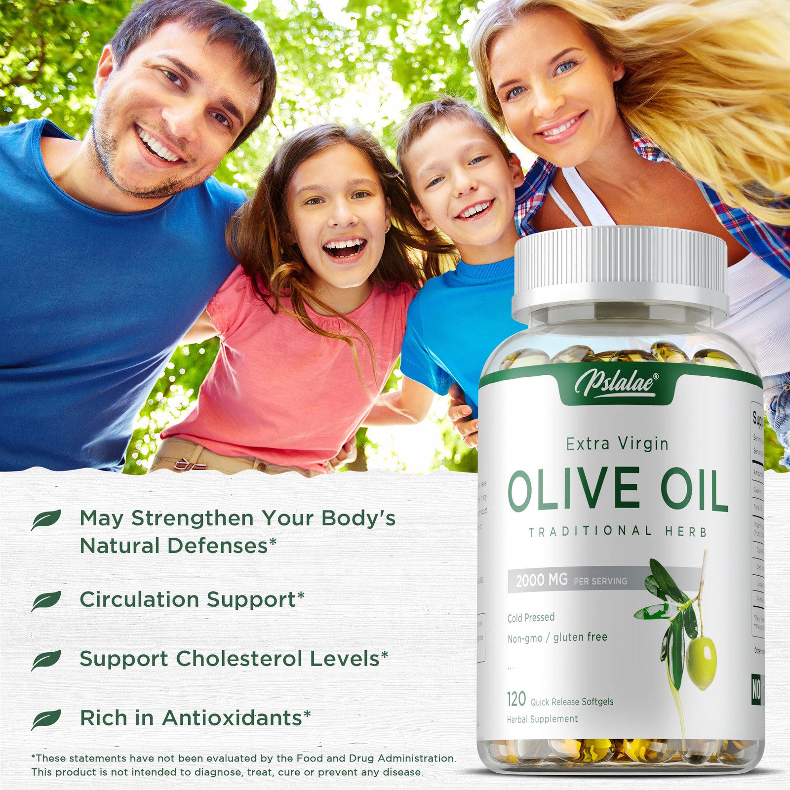 Olive Oil Softgels 2000mg – Cold Pressed Extra Virgin, Cardiovascular Health