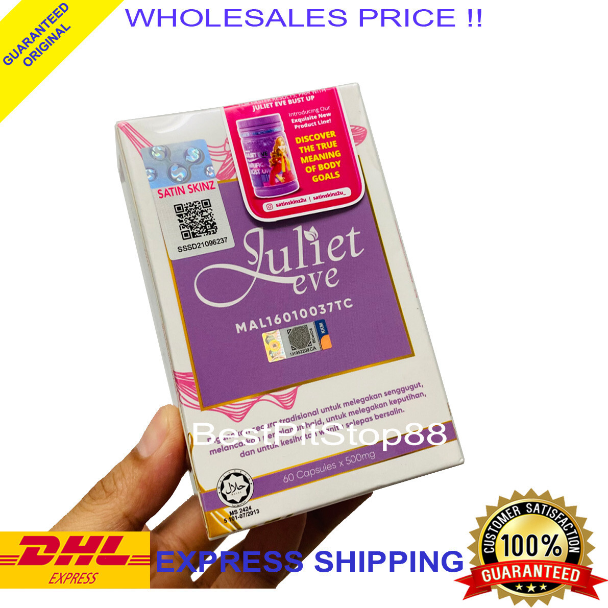 Juliet EVE Satin Skinz Women Feminine Hormone Beauty Breast Enhancement 60 Caps