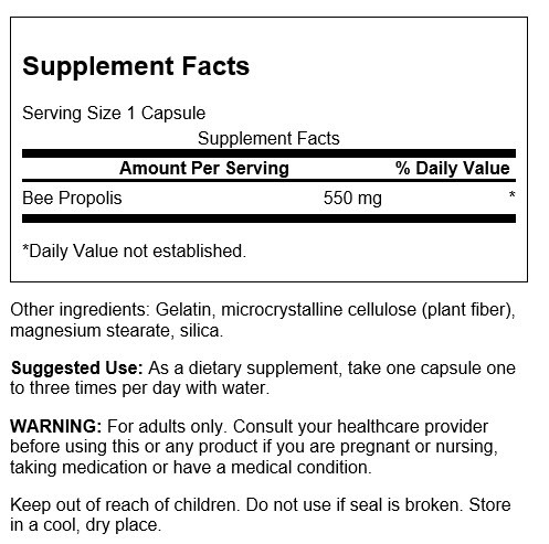 Swanson Bee Propolis 550 mg 60 Capsules