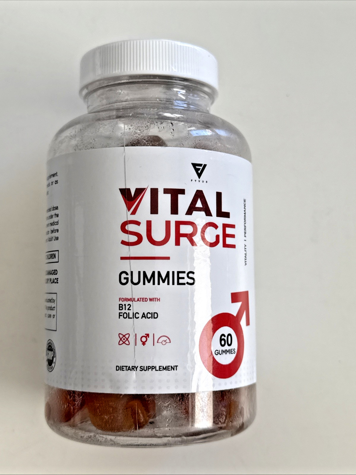 Fyvus Vital Surge Gummies With Vitamin B12 Folic Acid 60 Count 12/2025