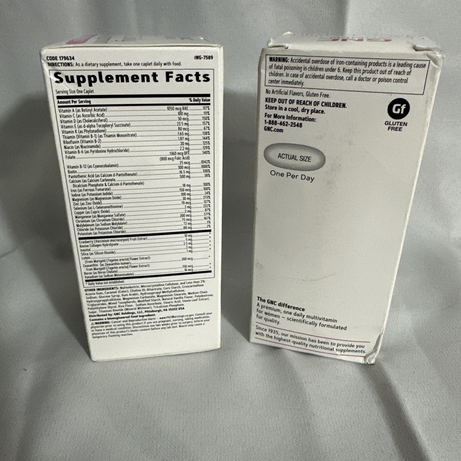GNC Womens One Daily Multivitamin – Lot of 2 x 60 Tablets – New in Box- Exp 7/25