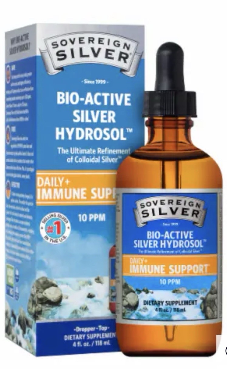 Sovereign Silver- Bio-Active Silver Hydrosol 4 Fl Oz Dropper Top Immune Support