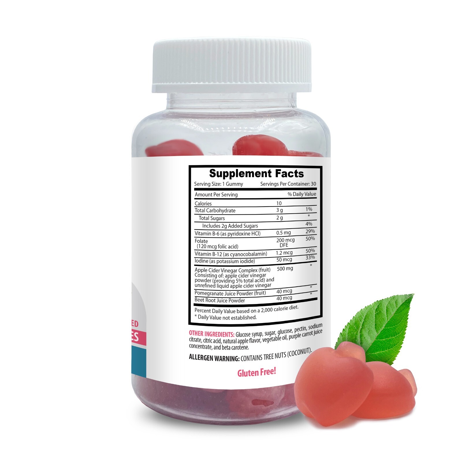 Fruity excitement – APPLE CIDER VINEGAR – Apple treat 3 Bottles 180 Gummies